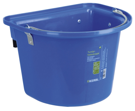 Wedstrijd voerbak blauw met ophangbeugel + draaggreep
