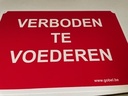Kunststof bord 30x20cm ‘Verboden te voederen’
